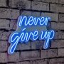 WALLXPERT Zidna LED dekoracija Never Give Up Blue - slika 1