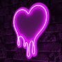 WALLXPERT Zidna LED dekoracija Melting Heart Pink - slika 1