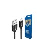 Xwave Kabl USB IPHONE 2M 3A,lightning aluminium,upleteni black - slika 1