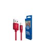 Xwave Kabl USB2.0 na Micro USB 1.2M,2A,aluminium,upleten,crveni - slika 1
