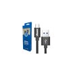 Xwave Kabl USB Tip C muški na Tip A muški 2M 3A, PVC crni pleteni - slika 1