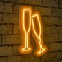 WALLXPERT Zidna LED dekoracija Champagne Glasses Yellow - slika 1