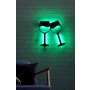 WALLXPERT Zidna LED dekoracija Wine Glasses Green - slika 3