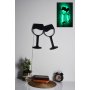 WALLXPERT Zidna LED dekoracija Wine Glasses Green - slika 1