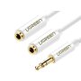 UGREEN AUX M na 2xAUX F kabl 25cm AV134 beli - slika 1