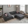 Atelier del Sofa Ugaona garnitura Kale Linen Right Anthracite - slika 3