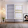 HANAH HOME Ormar Martin 190 White Black Gold - slika 2