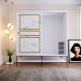 HANAH HOME Ormar Martin 190 White Black Gold - slika 3