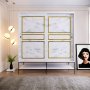 HANAH HOME Ormar Martin 190 White Black Gold - slika 1
