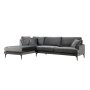 Atelier del Sofa Ugaona garnitura Papira Corner Left (Chl+3R) Anthracite - slika 5