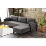 Atelier del Sofa Ugaona garnitura Bella Corner Sofa Right Anthracite - slika 1