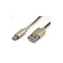 KETTZ USB metalni kabl Mikro 1m MAB-K010 Gold - slika 1