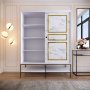 HANAH HOME Ormar Martin 150 White Black Gold - slika 2