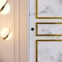 HANAH HOME Ormar Martin 150 White Black Gold - slika 4