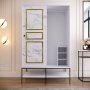 HANAH HOME Ormar Martin 120 White Black Gold - slika 3