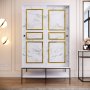 HANAH HOME Ormar Martin 120 White Black Gold - slika 1