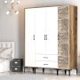 HANAH HOME Ormar Kumsal STP Walnut White - slika 1