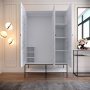 HANAH HOME Ormar Martin 3 White Black Gold - slika 2