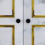 HANAH HOME Ormar Martin 3 White Black Gold - slika 3