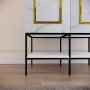 HANAH HOME Ormar Martin 3 White Black Gold - slika 4