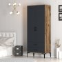 HANAH HOME Ormar Kumsal T Walnut Anthracite - slika 4