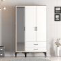 HANAH HOME Ormar Kumsal RT Walnut White - slika 2