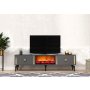 HANAH HOME TV polica Doruk Fireplace Anthracite Gold - slika 2