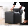 Atelier del Sofa Tabure Rohin Deri Puf Black - slika 1