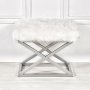 Atelier del Sofa Tabure Capraz Plush Silver White - slika 1