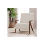 Atelier del Sofa Fotelja Larus Wood Berjer Walnut Cream - slika 1