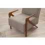 Atelier del Sofa Fotelja Larus Wood Berjer Walnut Grey - slika 2