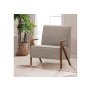 Atelier del Sofa Fotelja Larus Wood Berjer Walnut Grey - slika 1
