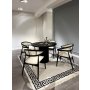 HANAH HOME Trpezarijski sto i stolice Moon Black White - slika 2