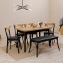 HANAH HOME Trpezarijski sto i stolice Oliver Acl Karina Black - slika 3