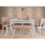 HANAH HOME Trpezarijski sto i stolice Santiago White Stone - slika 1