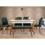 HANAH HOME Trpezarijski sto i stolice Santiago Atlantic White Green - slika 1