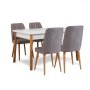 HANAH HOME Trpezarijski sto i stolice Santiago Atlantic White Grey - slika 2