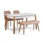 HANAH HOME Trpezarijski set Santiago White Atlantic Stone - slika 3