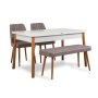 HANAH HOME Trpezarijski set Santiago White Atlantic Soho Grey - slika 3