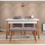 HANAH HOME Trpezarijski set Santiago White Atlantic Soho Grey - slika 1