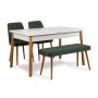 HANAH HOME Trpezarijski set Santiago White Atlantic Green - slika 3