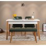 HANAH HOME Trpezarijski set Santiago White Atlantic Green - slika 1