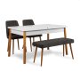 HANAH HOME Trpezarijski set Santiago White Atlantic Anthracite - slika 3