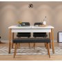 HANAH HOME Trpezarijski set Santiago White Atlantic Anthracite - slika 1