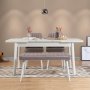 HANAH HOME Trpezarijski set Santiago White Soho Grey - slika 2