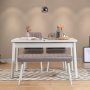 HANAH HOME Trpezarijski set Santiago White Soho Grey - slika 1
