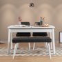 HANAH HOME Trpezarijski set Santiago White Antracite - slika 1