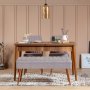 HANAH HOME Trpezarijski set Vina 0701 3 WalnutGrey - slika 1