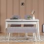 HANAH HOME Trpezarijski set Vina 0701 3 WhiteGrey - slika 1