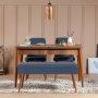 HANAH HOME Trpezarijski set Vina 1048 3 WalnutDark Blue - slika 1